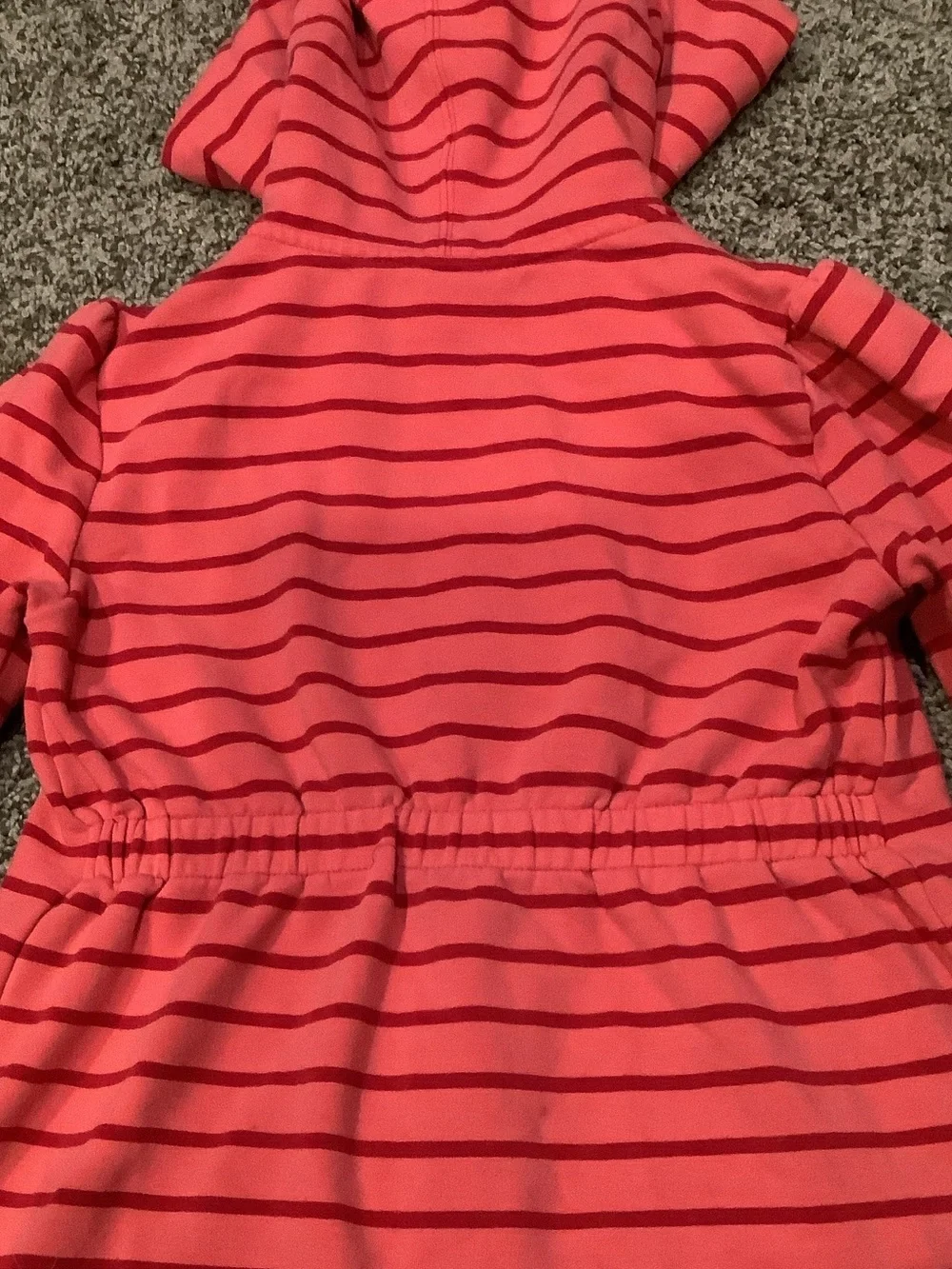 Gymboree Coral & Dark Pink Striped Hooded Zip Jacket